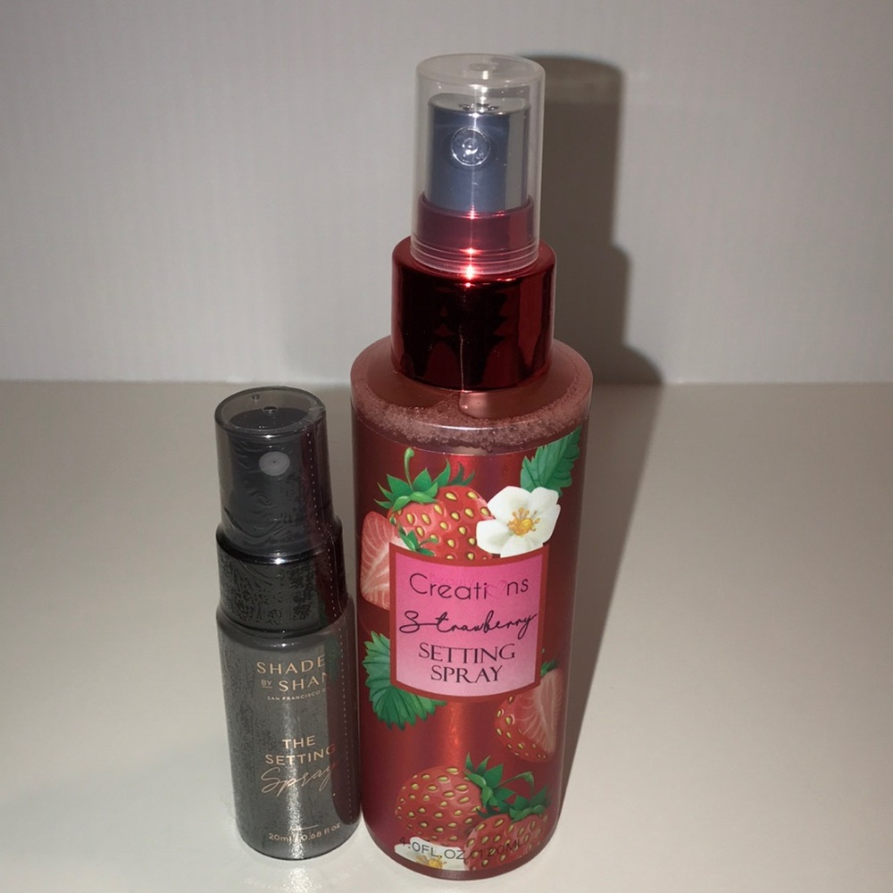 New 1 Beauty Creations Strawberry Setting Spray 4oz and 1 Shades of Shan 0.68oz